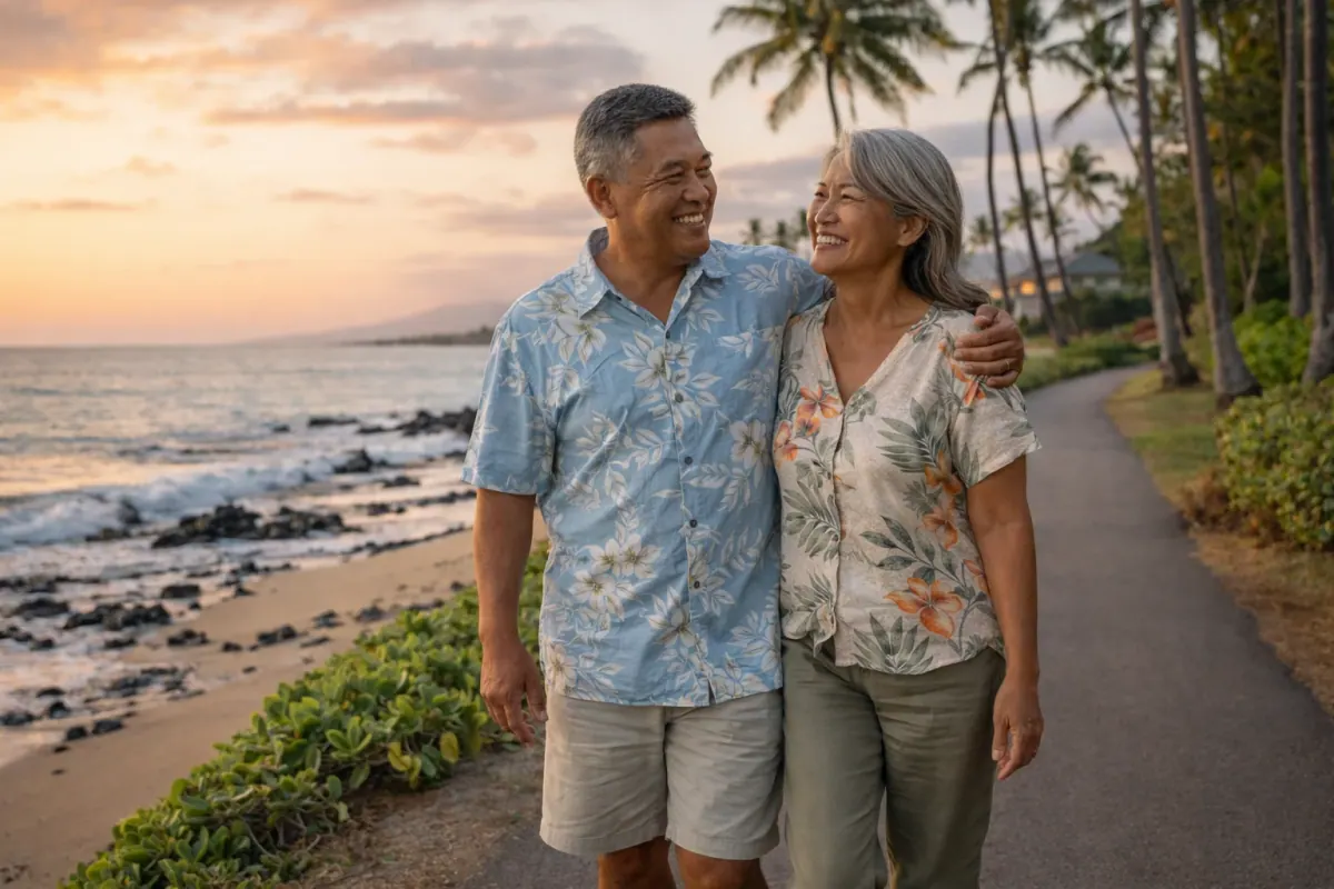 a couple walking together along the coast